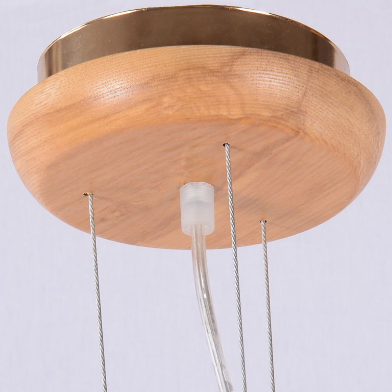 Burst Shaped Chandelier Lighting Nordic Wooden 12-Head Bedroom Hanging Light Fixture