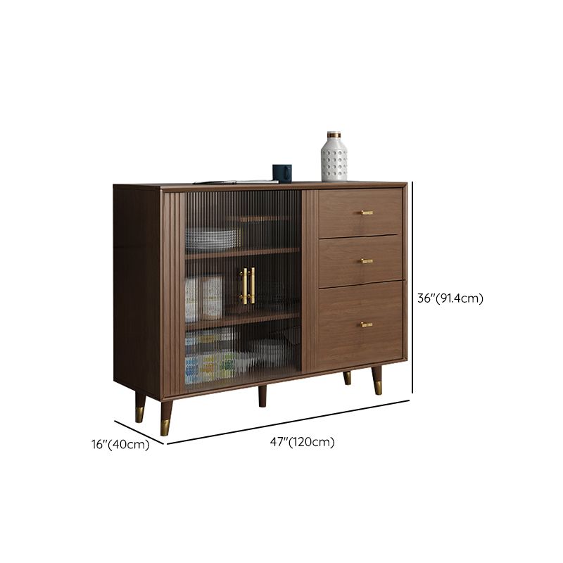 Glam Display Stand Display Stand Faux wood Curio Cabinet with Drawers