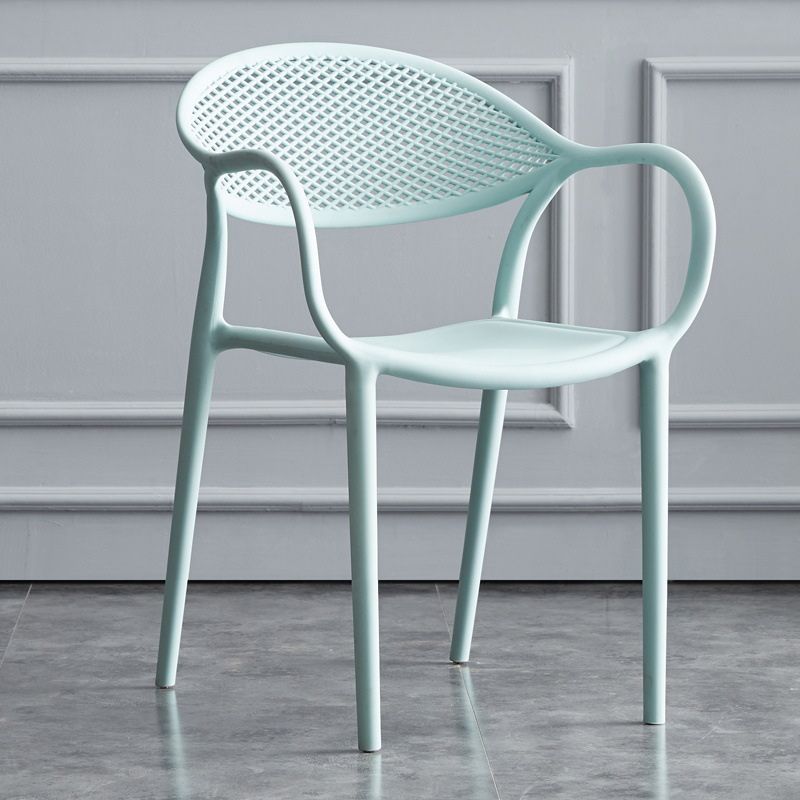 Scandinavian Plastic Arm Chair Open Back Kitchen Dining Room Chair