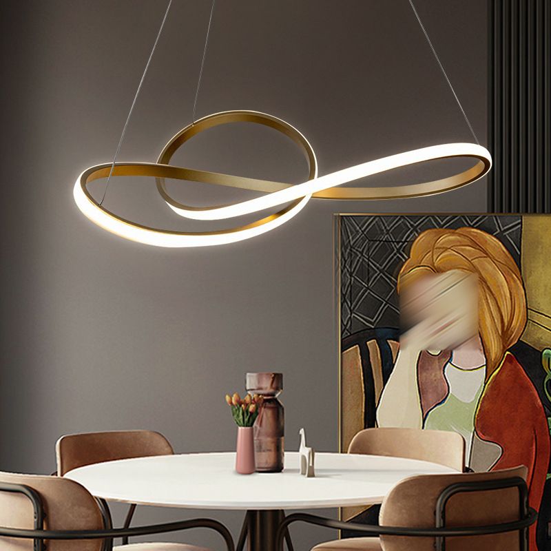 Metal Unique Shape Chandelier Light Modern Style 1 Light Hanging Lamp for Dining Room