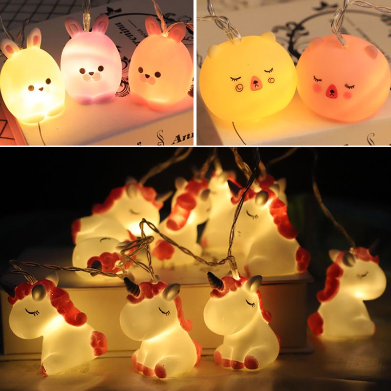 Animal LED String Lamp Cartoon Plastic Indoor Birthday Party Festive Light