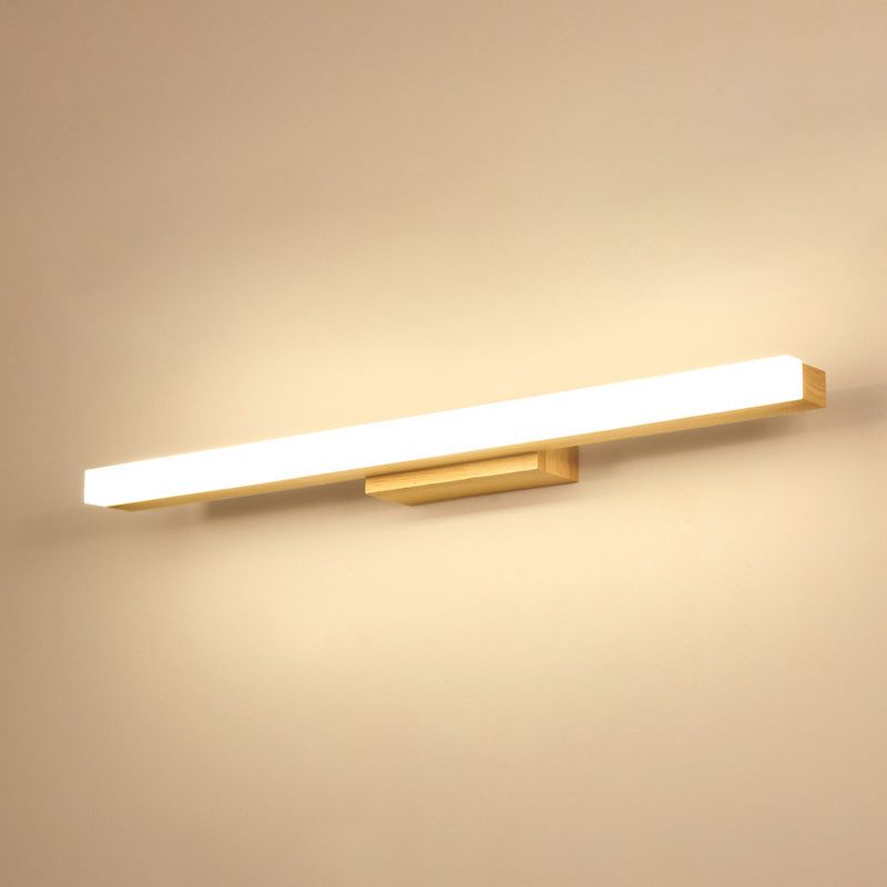 Rectangular Vanity Wall Light Nordic Minimalist Style Wood Single Vanity Light