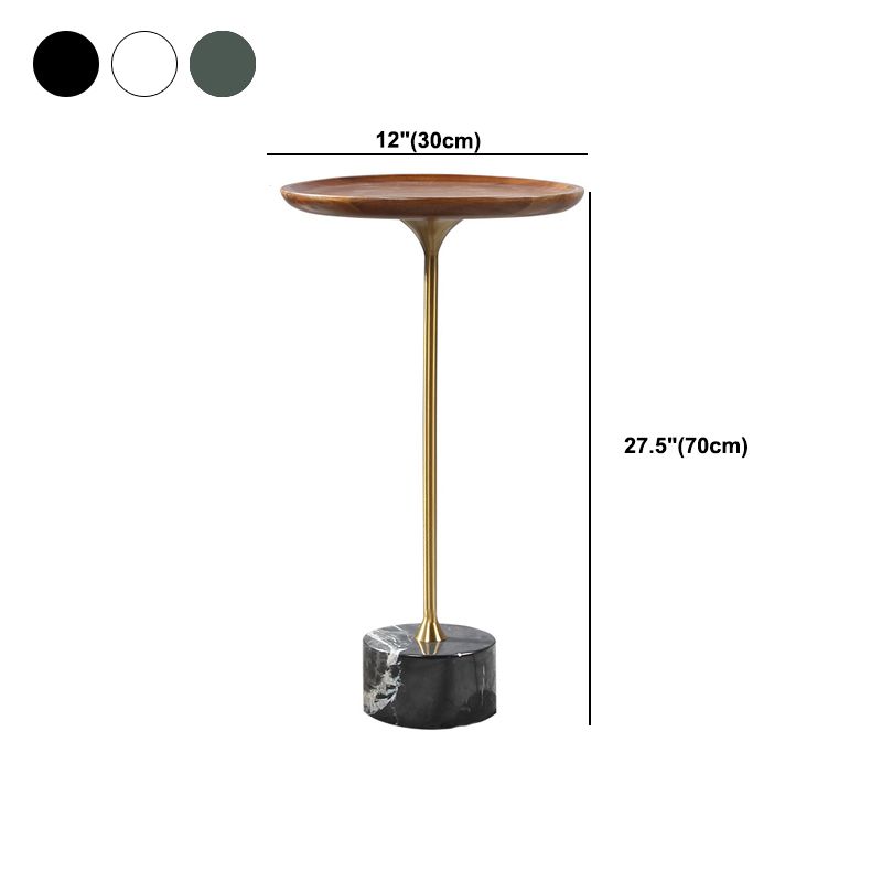 Pedestal Design Cocktail Table Brown Wood Top Marble Pedestal Coffee Table