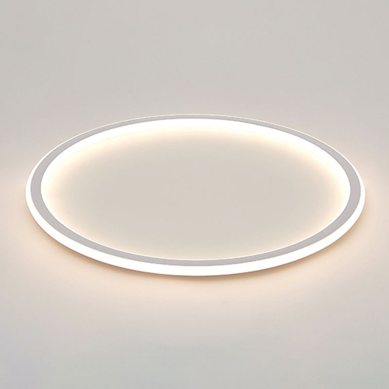 Circle Shape Flush Mount Modern Metal Ceiling Light with Silicone Shade for Living Room