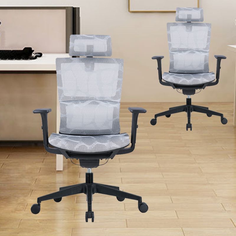 Modern Tilt Mechanism Swivel Chair Ergonomic Gray Mesh Desk Chair