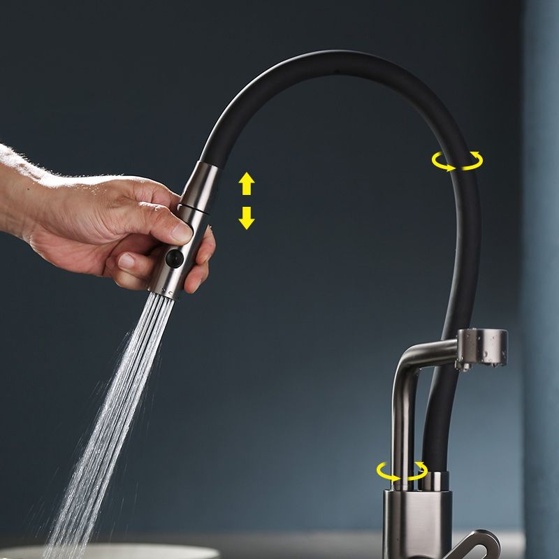 Modern Pull Down Single Handle Kitchen Faucet Desk Mounted Faucet