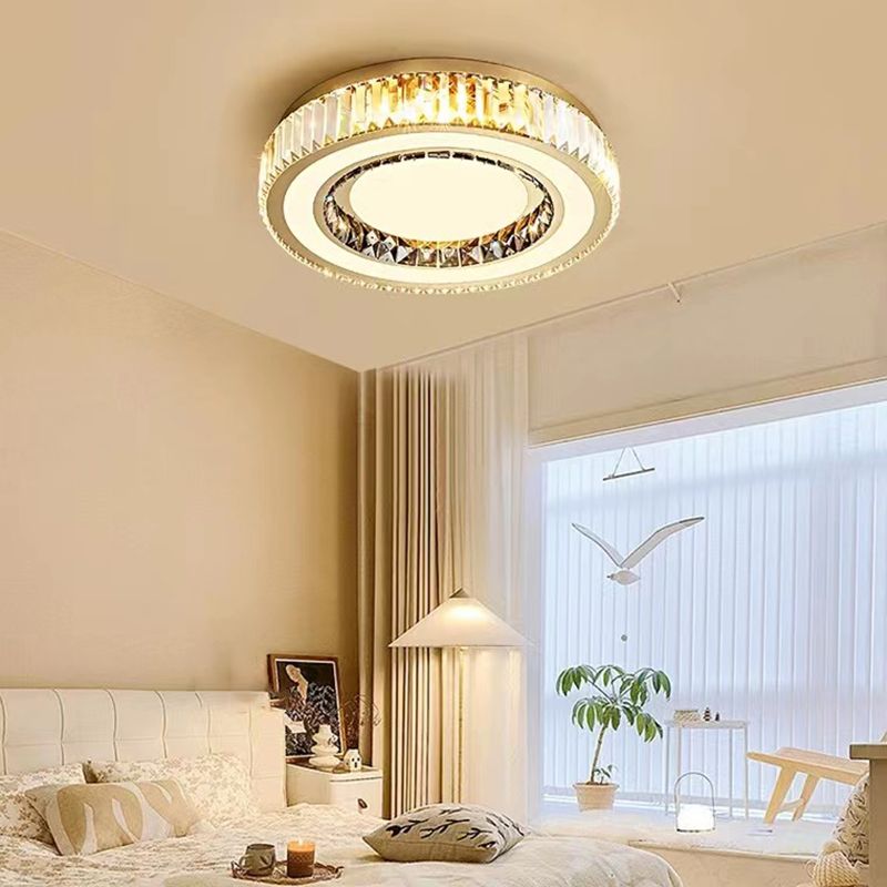 Round / Square Crystal LED Flush Mount Contemporary Ceiling Flush in Clear