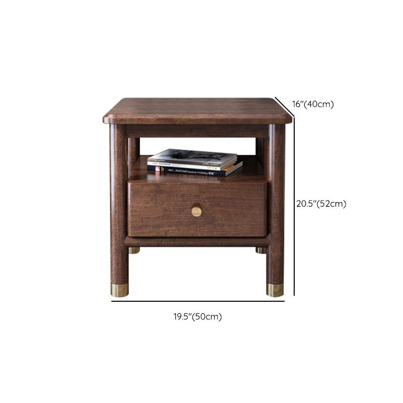 Storage Narrow Nightstand Flat Top Solid Wood Kids Bedside Table