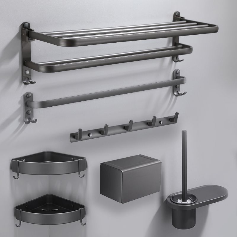 Modern Bathroom Hardware Set Towel Bar Grey Bath Shelf Bathroom Set