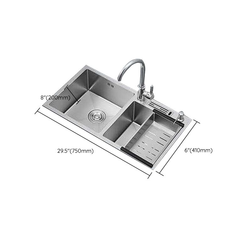 Double Basin Kitchen Sink Contemporary with Drain Assembly Sink