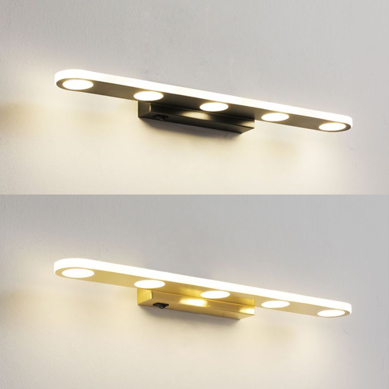 Moderne eenvoudige stijl Alle koper ijdelheid licht ellips vorm led ijdelheid lamp voor doucheruimte