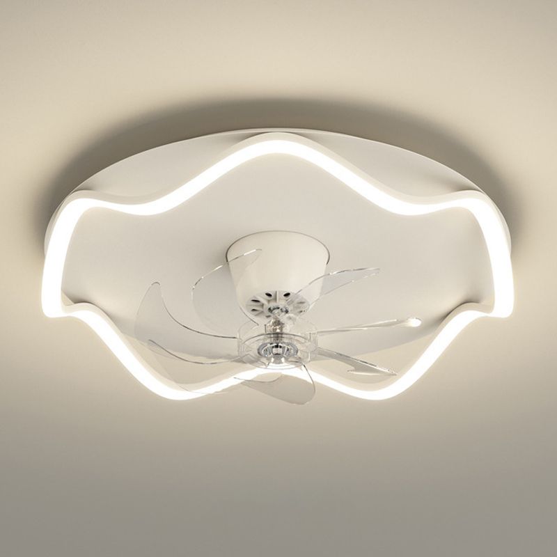 Modernism White Single Ceiling Fan Lamp LED Acrylic Ceiling Fan Light