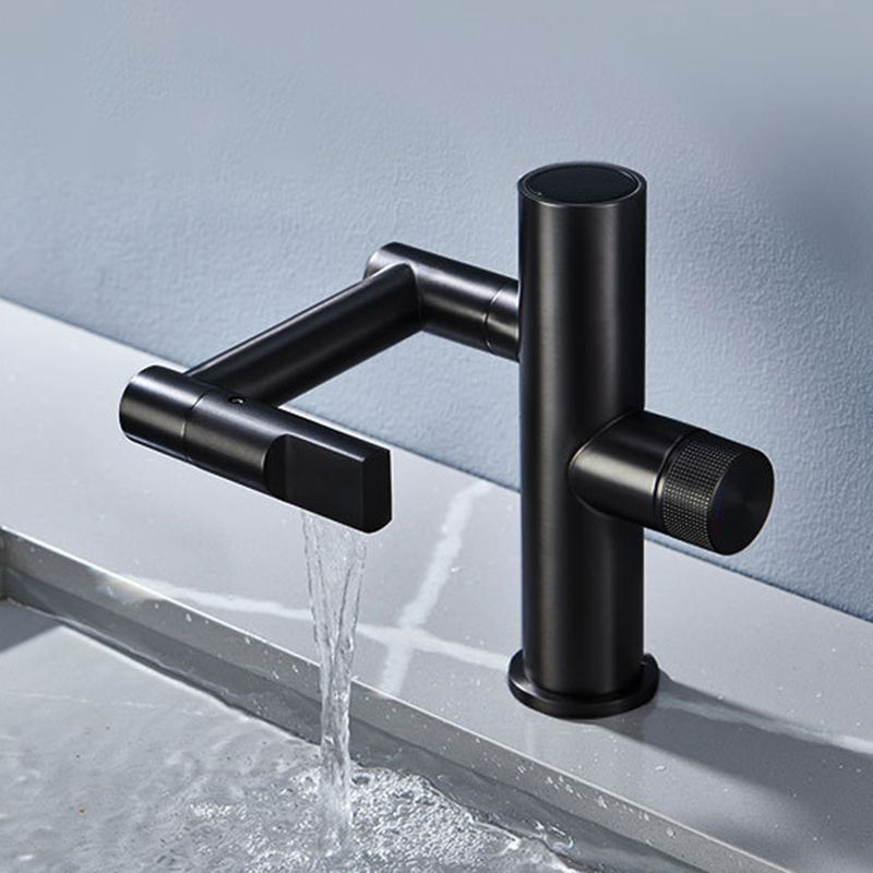 Contemporary Sink Faucet Solid Color Knob Handle Brass Bathroom Faucet