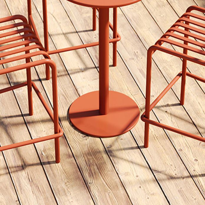 Metal Round Patio Table 2-Seater No Distressing Industrial Bar Table