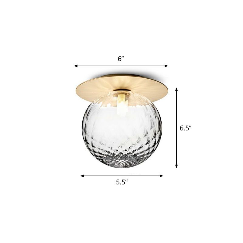 1 lampada da soffitto con corridoio in lampadina moderna illuminazione a montaggio semifulto con tonalità in vetro a sfera