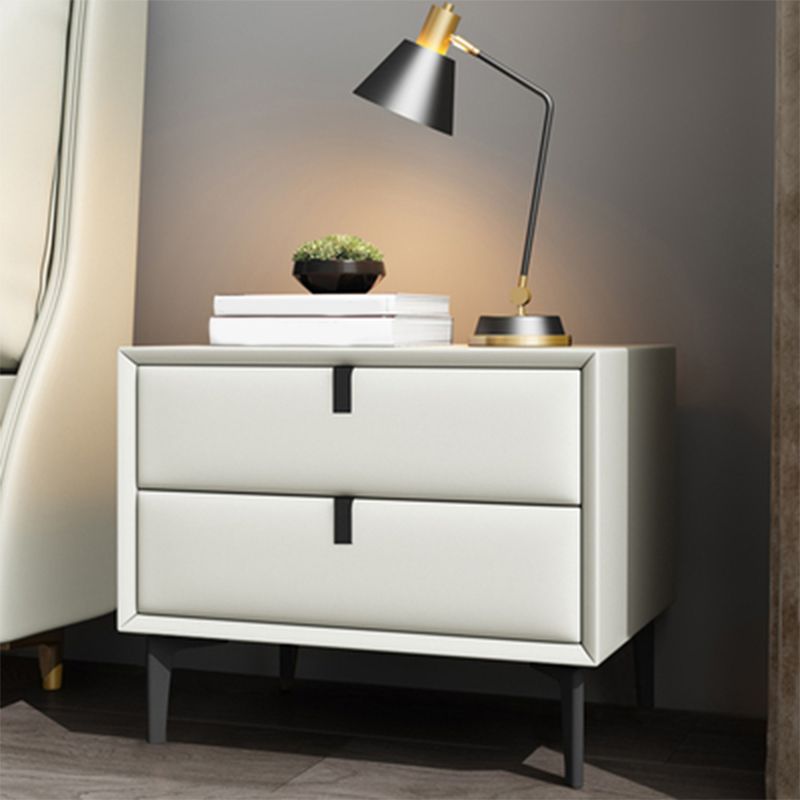 Solid Wood Modern Drawer Storage Night Table 2 Drawer Bed Nightstand