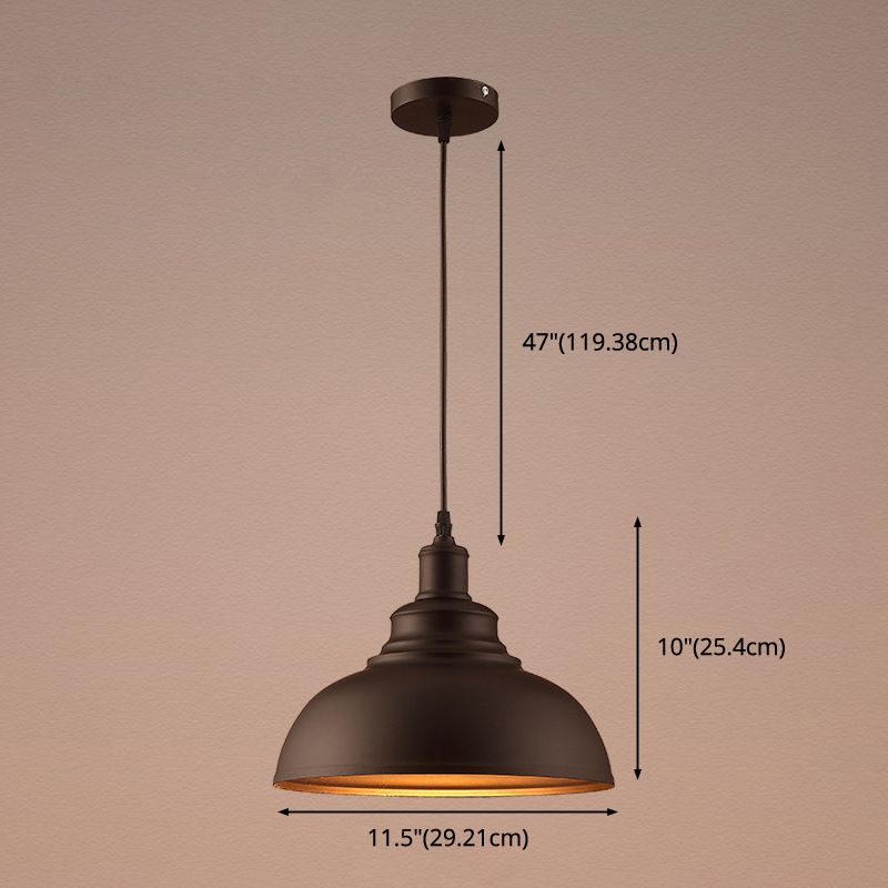 Bol vintage luminaire d'éclairage métal plafonnier plafond plafond avec teinte peinte