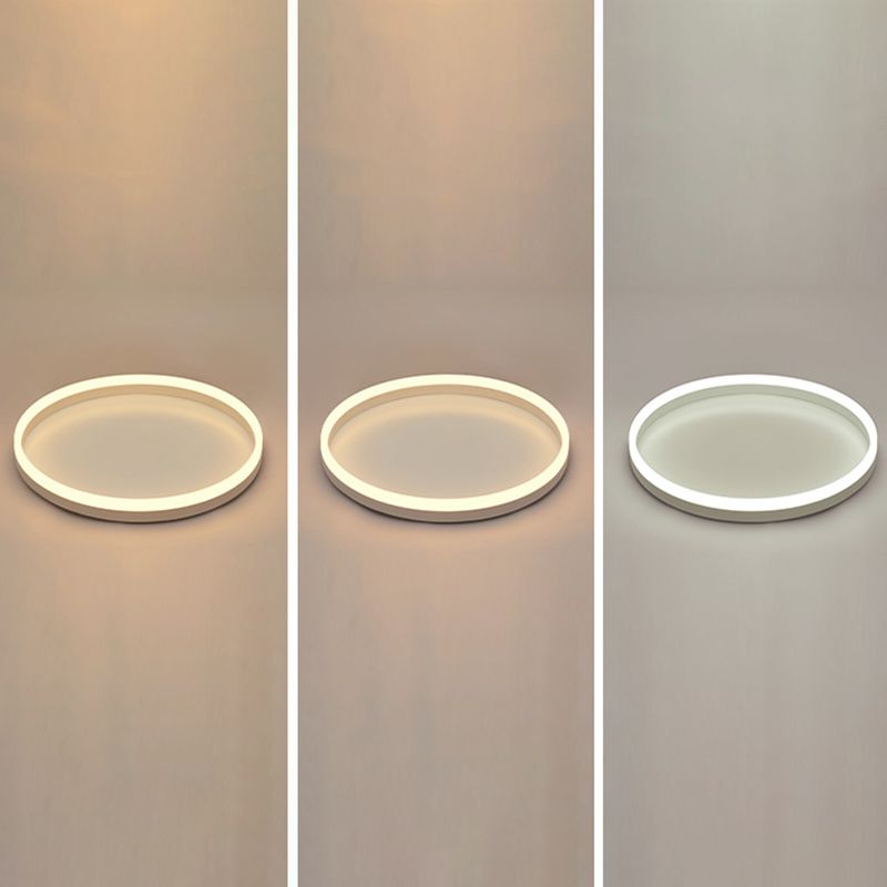 Circle Shape Flush Mount Modern Style Acrylic 1 Light Flush Light in White