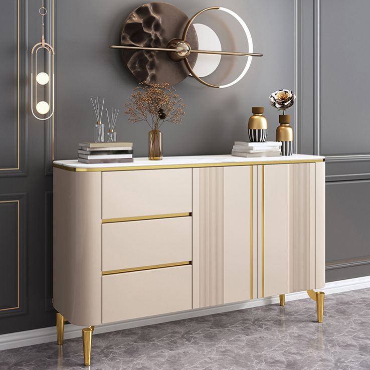 Glam Door Sideboard Sintered Stone Sideboard with Drawers for Living Room