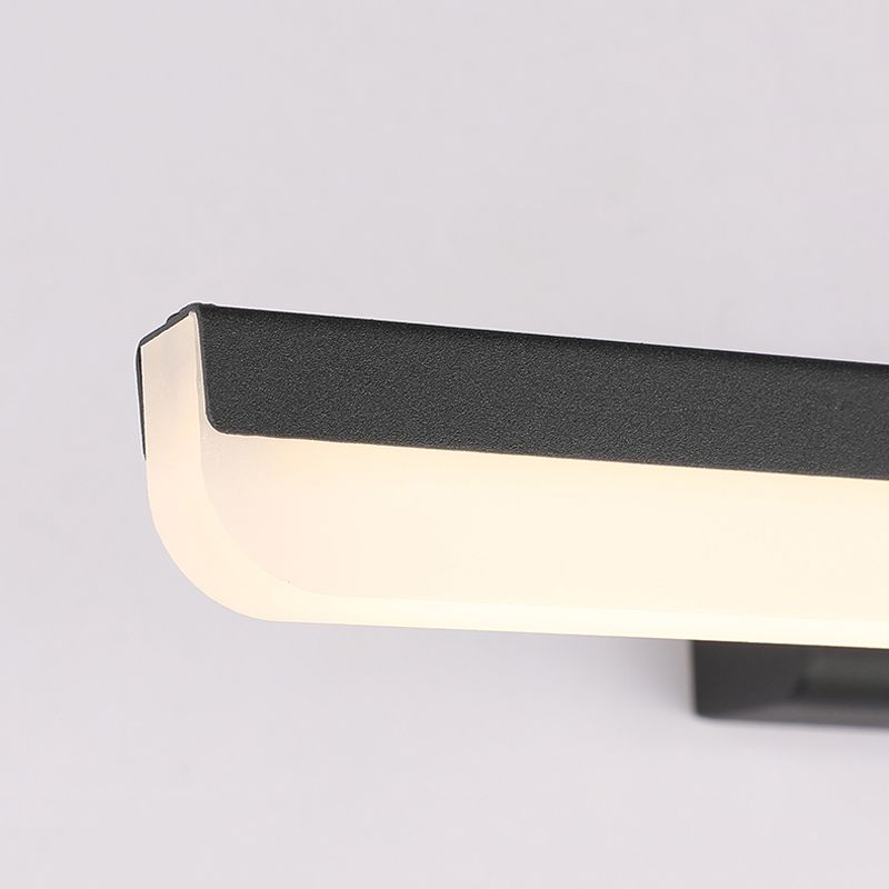 Single Contemporary Bathroom Vanity Light LED Bath Bar in Black/White Finish