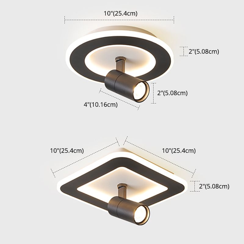 1-Licht-Eisen-LED-Halbdecke im modernen Kreativstil Acryl Flush Mount für Cloakroom