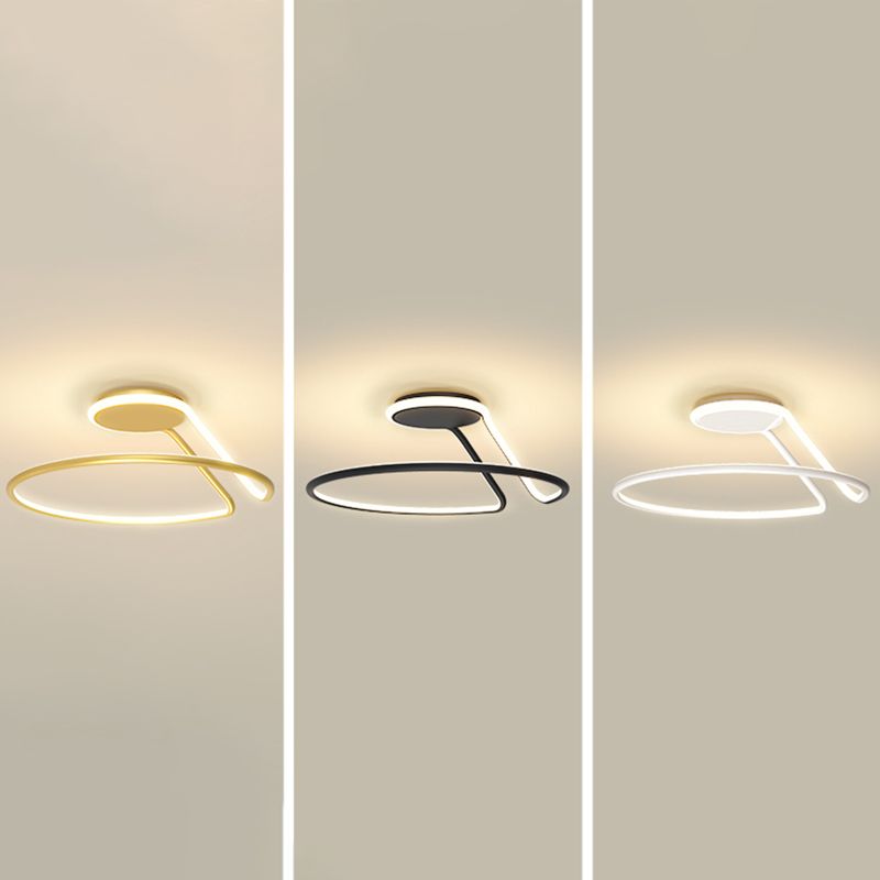 Circular Semi Flush Mounted Ceiling Led Lights Modern Acrylic Semi Flush