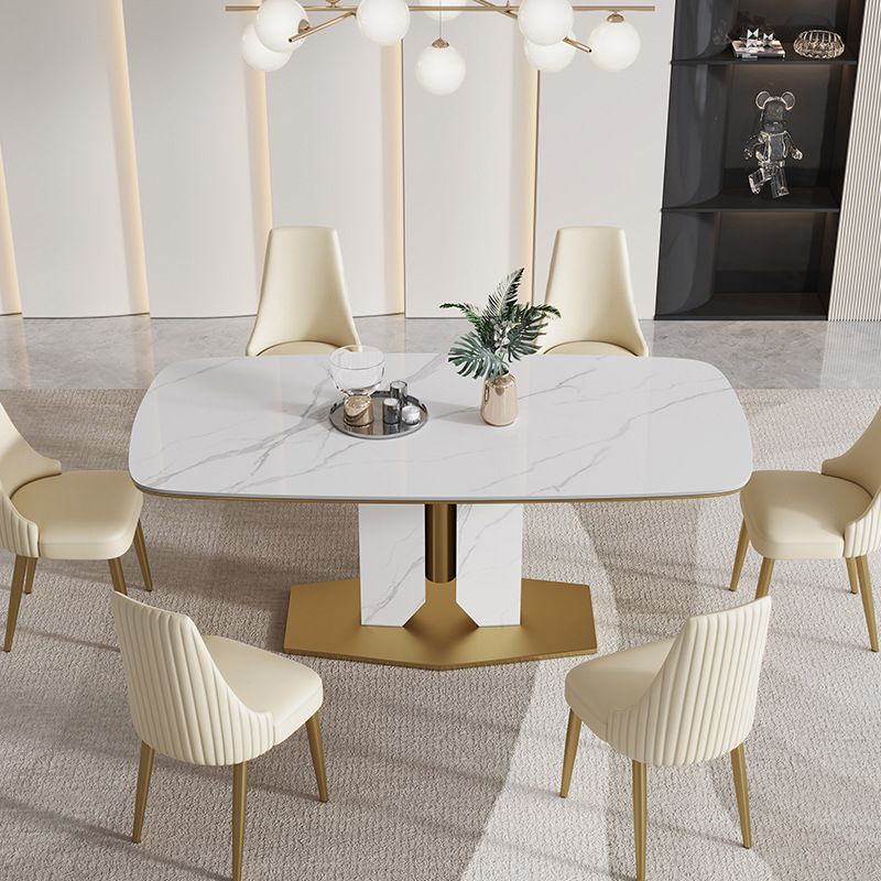 Luxury Sintered Stone Top Dining Set 1/4/5/7 Pieces Rectangle Kitchen Table with Chairs