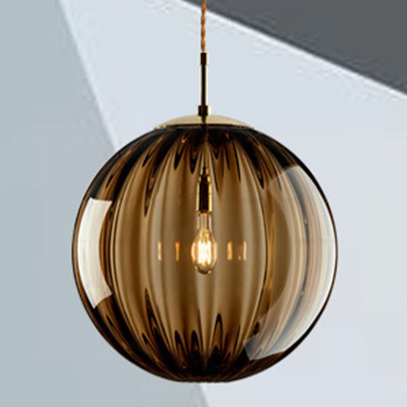 Spherical Shape Pendant Lighting Modern Style Glass 1 Light Pendant Lamp for Bedroom