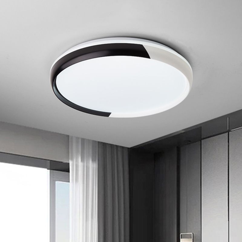 Ronde Acryl Flush Light Fixture Modernist Zwart/Rose Goud LED Flush Mount Plafond Lamp voor Slaapkamer