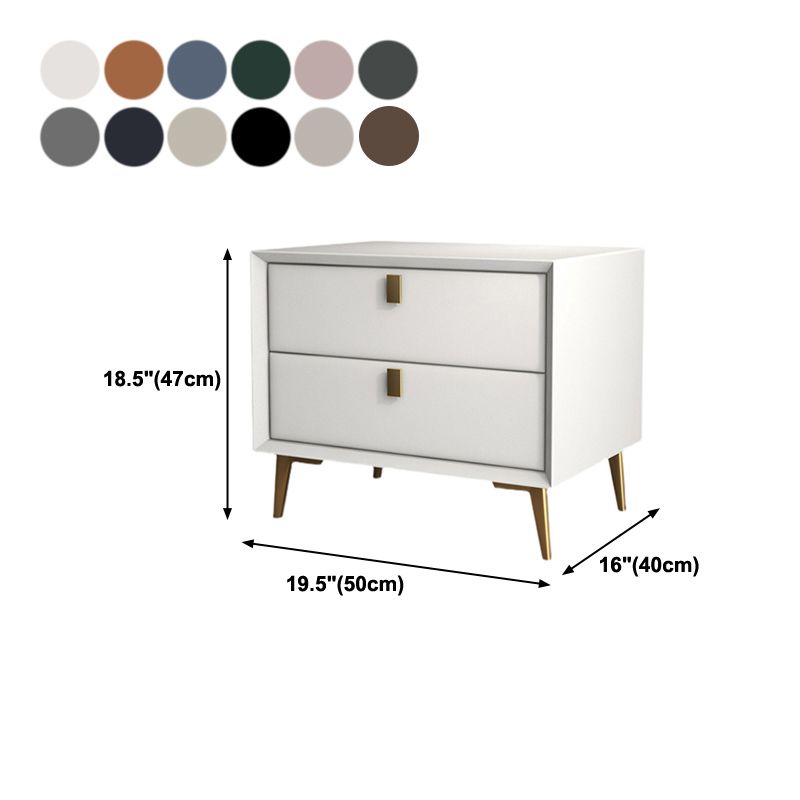 Glam 19'' Tall Bed Nightstand Solid Wood 2-drawer Legs Included Accent Table Nightstand