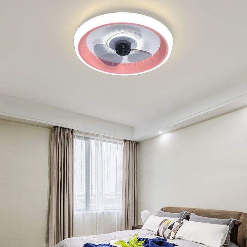 Circular Flush Mount Fans Lamp LED minimaliste LED MONTRE SEMI FUSH LIGHING POUR LA CHAMBRE