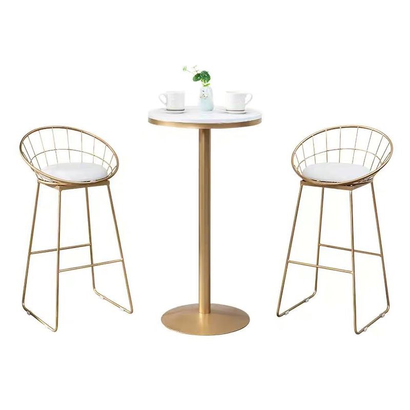 Stone Bar Dining Table Glam Bar Table with Pedestal for Dining Room