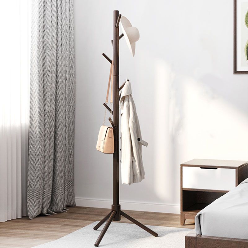 Modern Hall Tree Hanger Hooks Entryway Kit Beech Wood Coat Rack