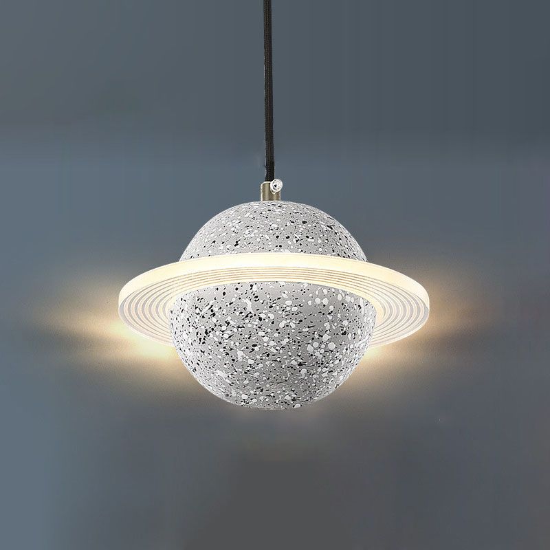 Contemporary Style Ball Pendant Lamp Stone Multi Lights Hanging Pendant Light