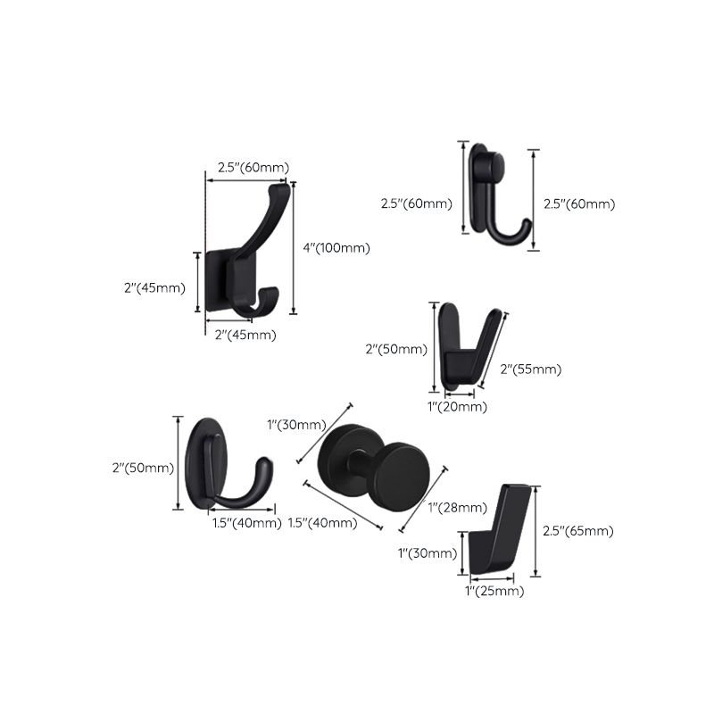 Modern bathroom Accessory as individual or as a set Matte Black Bathroom Hardware