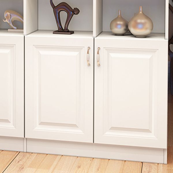 White Manufactured Wood Kitchen Wine Holder with Storage Cabinet