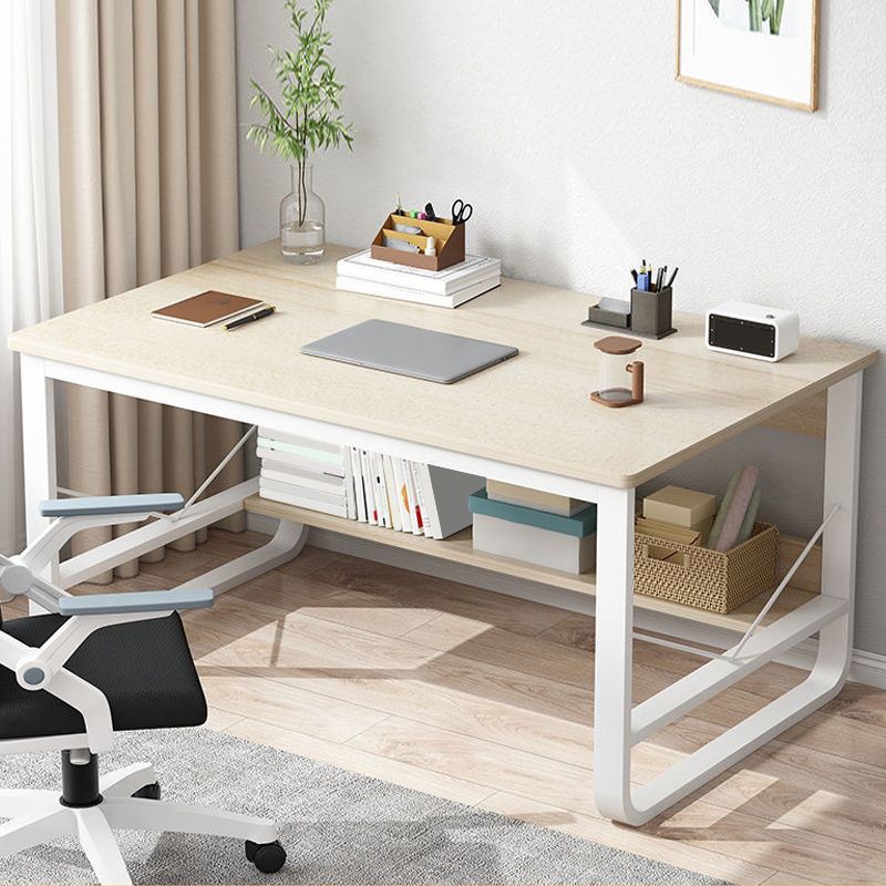 Industrial Rectangular Writing Desk Manufactured Wood Office Desk