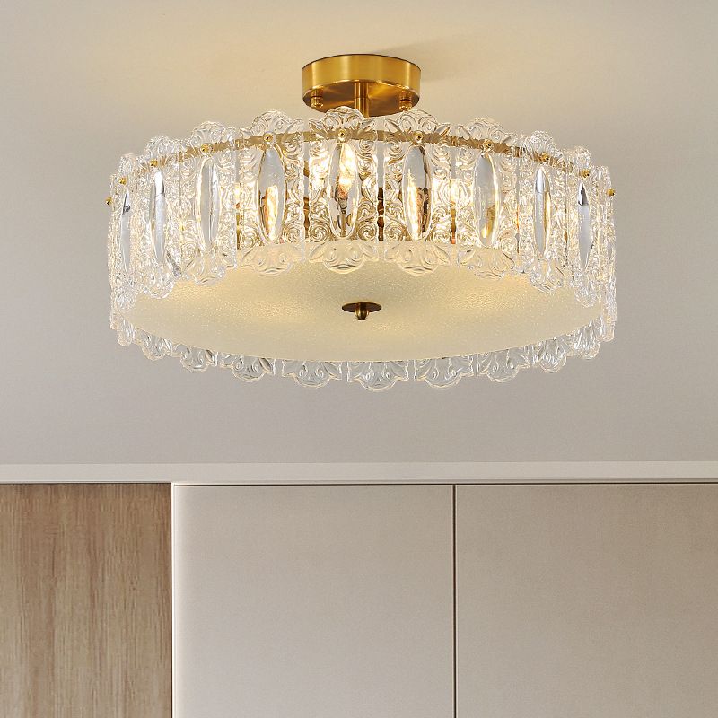 Glass Ceiling Lighting Fixture Minimalist Flush Mount Light Fixture for Bedroom