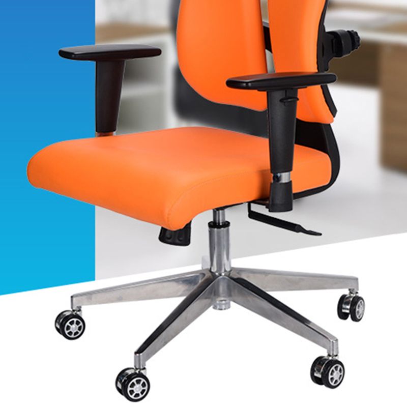 Modern Desk Chair Leather Executive Chair High-Back Chair in Orange