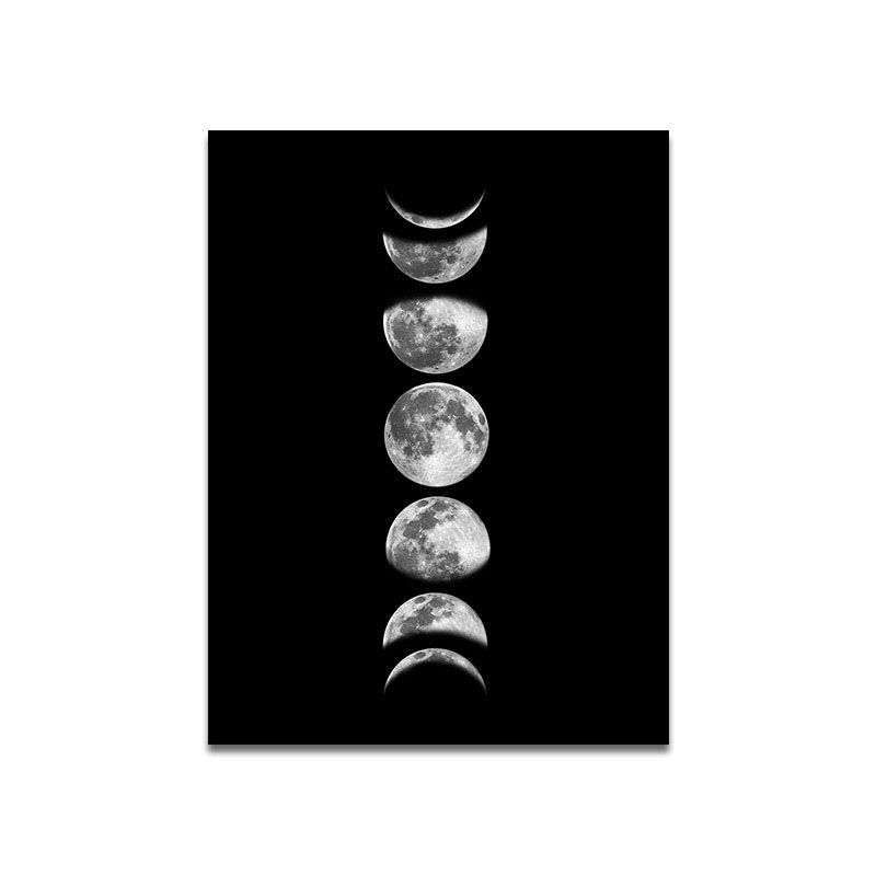 Textured Moon Phrase Art Print Canvas Minimalism Wall Decoration for House Interior