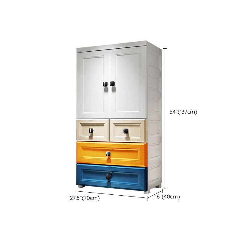 Contemporary Wardrobe Armoire Plastic Wardrobe Closet with Drawers