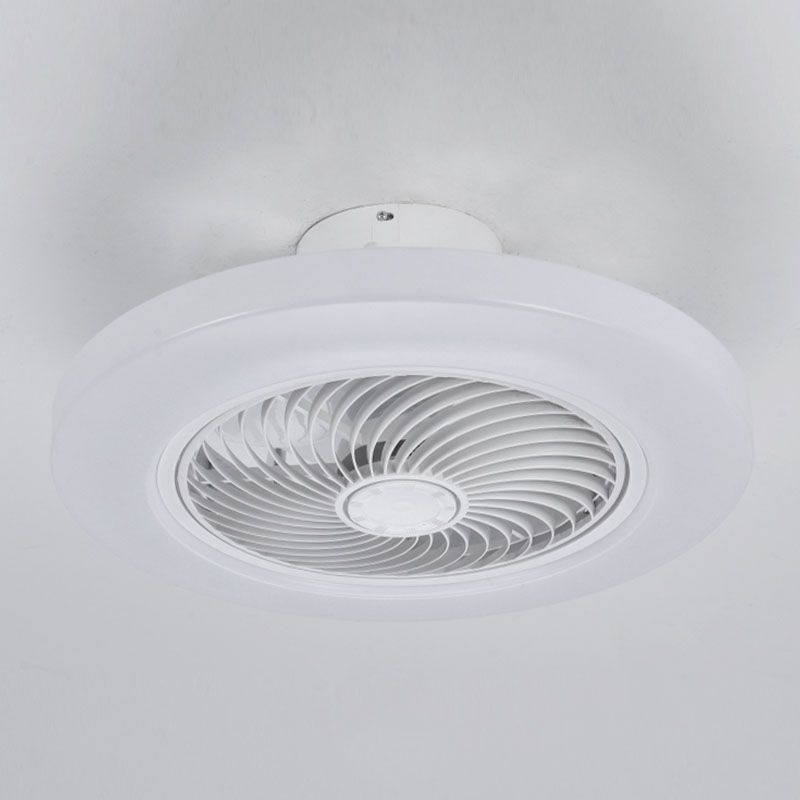 Ventilador de techo LED creativo moderno Luz de hierro forjado Montaje circular con tono acrílico