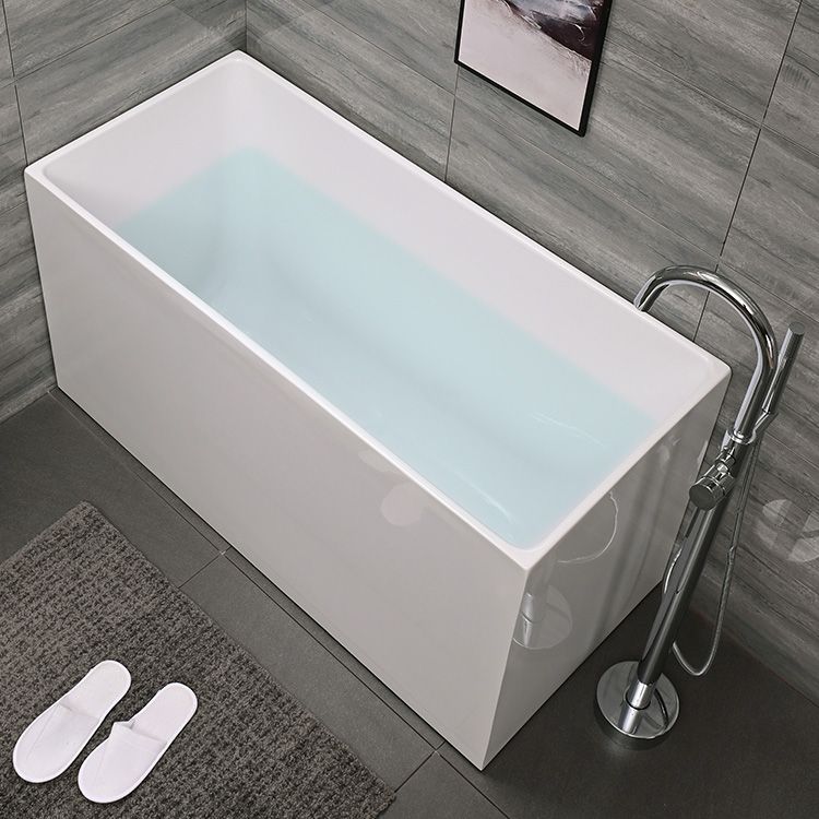 Acrylic Back to Wall Bathtub Rectangular Modern Soaking Bath Tub