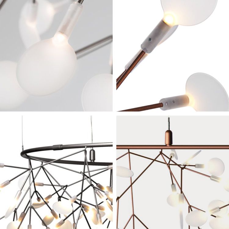 Metal White Chandelier Nordic Style Fireflies Chandelier Lampe For Living Room