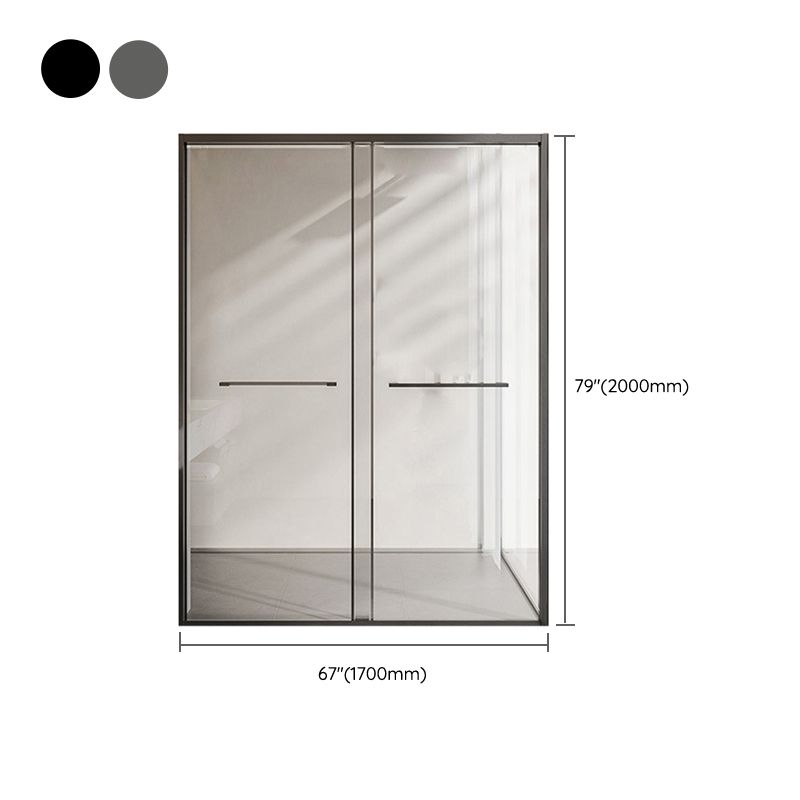Frame Metal Double Sliding Shower Bath Door 78.7 High Clear Shower Door