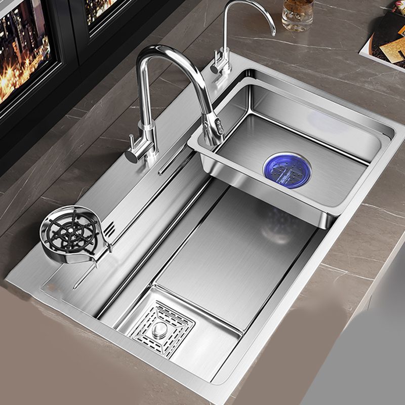 Modern Kitchen Sink Stainless Rectangular Pull-out Faucet Kitchen Sink