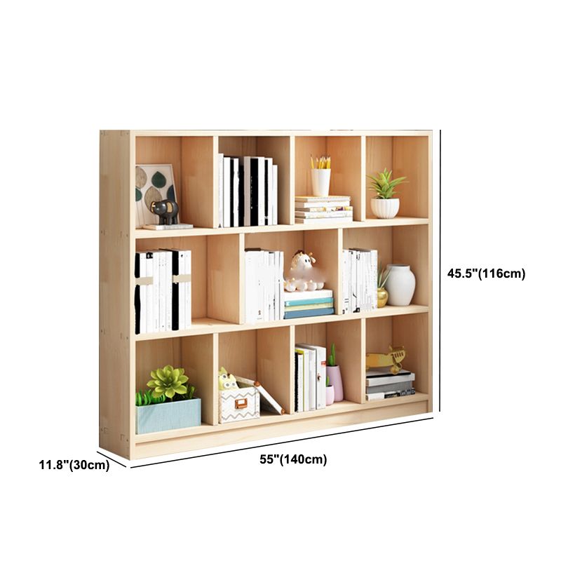 Contemporary Shelf Bookcase Wooden Closed Back Bookshelf for Home