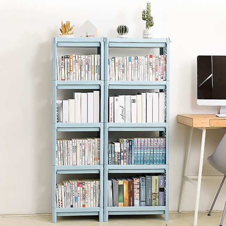 Plastic Bookcase Contemporary Style Open Back Bookshelf for Office Home Study Room