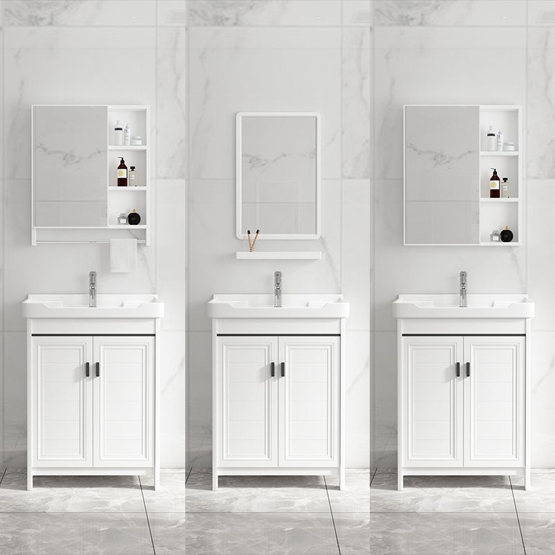 Bathroom Vanity Set Free Standing White Drawer Faucet Vanity with Mirror