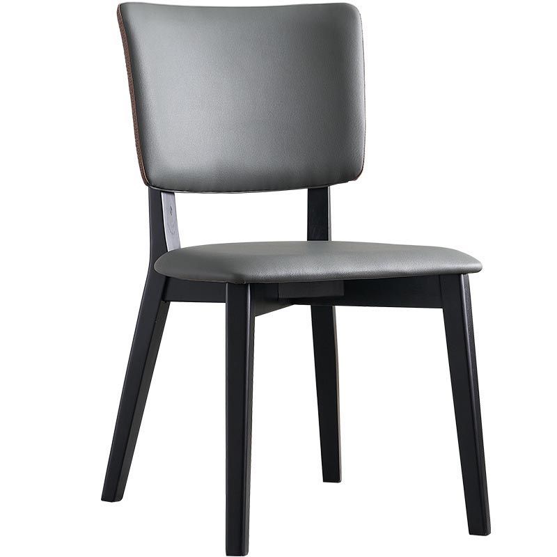 Contemporary Faux Leather Dining Chair Open Back Dining Side Furniture in Matte Finish